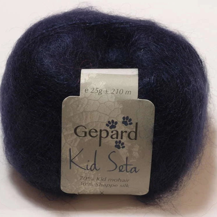 Gepard Kid Seta, silkkimohair 415 Marine Blå