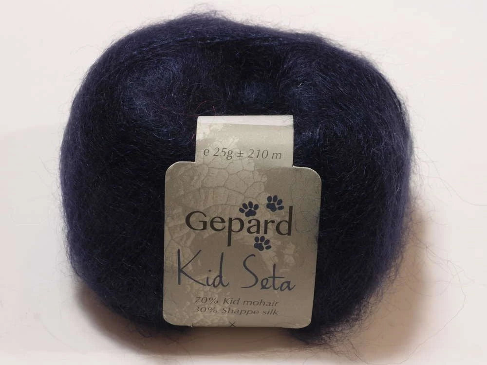 Gepard Kid Seta, silkkimohair 415 Marine Blå