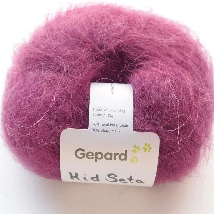 Gepard Kid Seta, silkkimohair 721 Lys Aubergine
