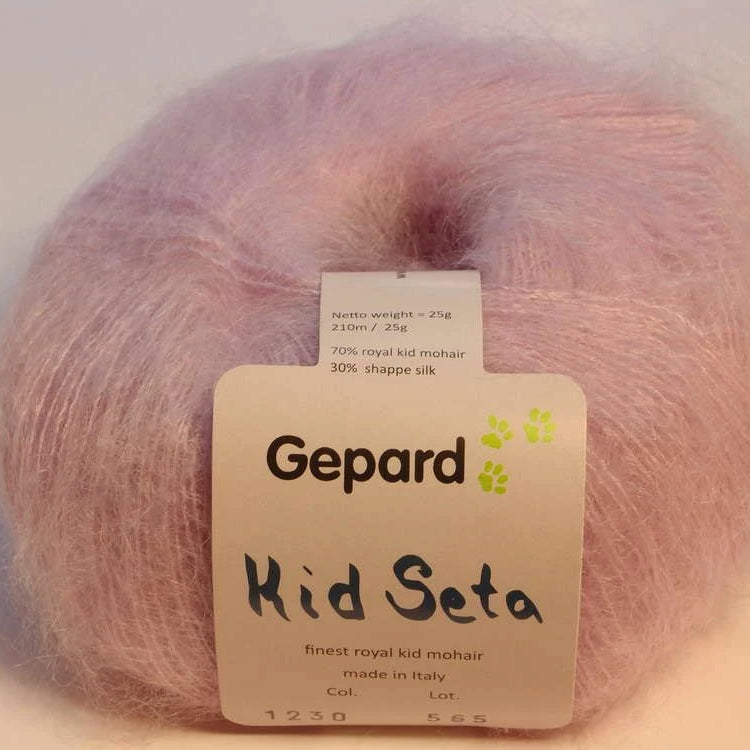 Gepard Kid Seta, silkkimohair 1230 vaalea liila