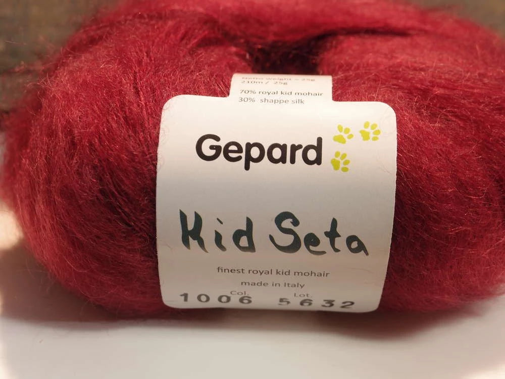 Gepard Kid Seta, silkkimohair 1006 vinröd