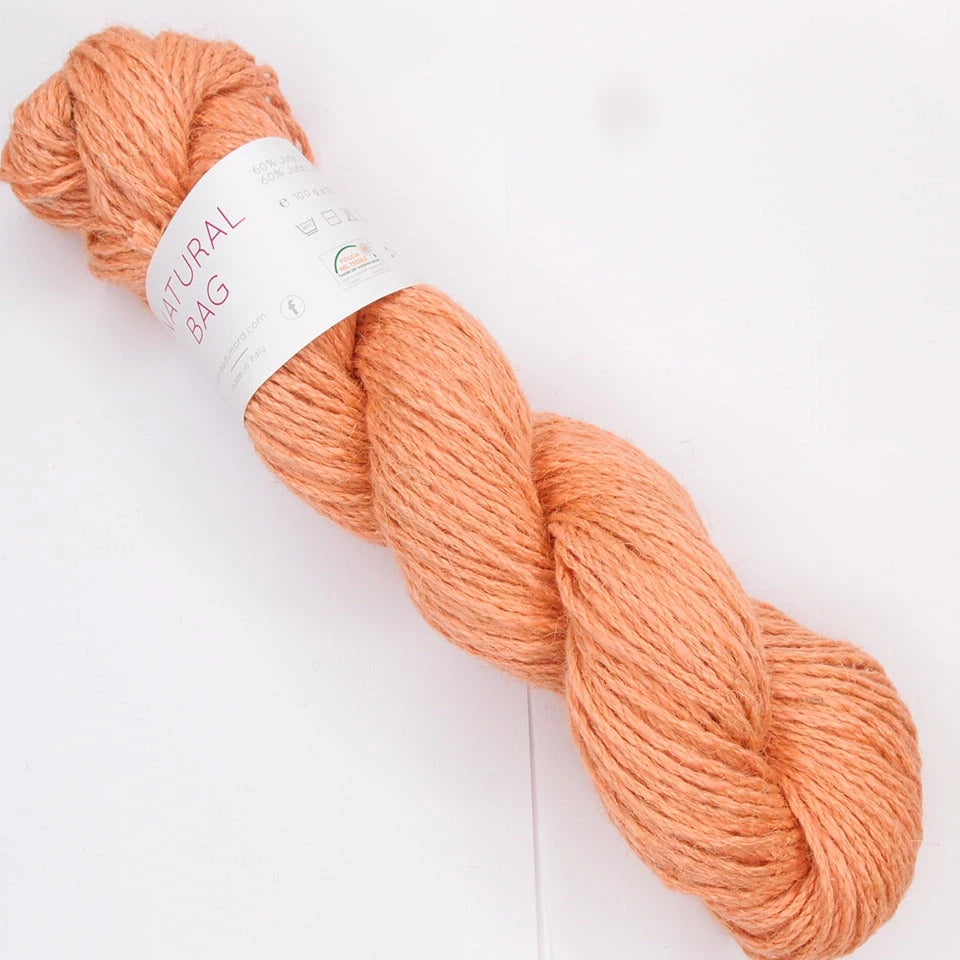 Juutti-puuvilla lankakerä persikan värinen