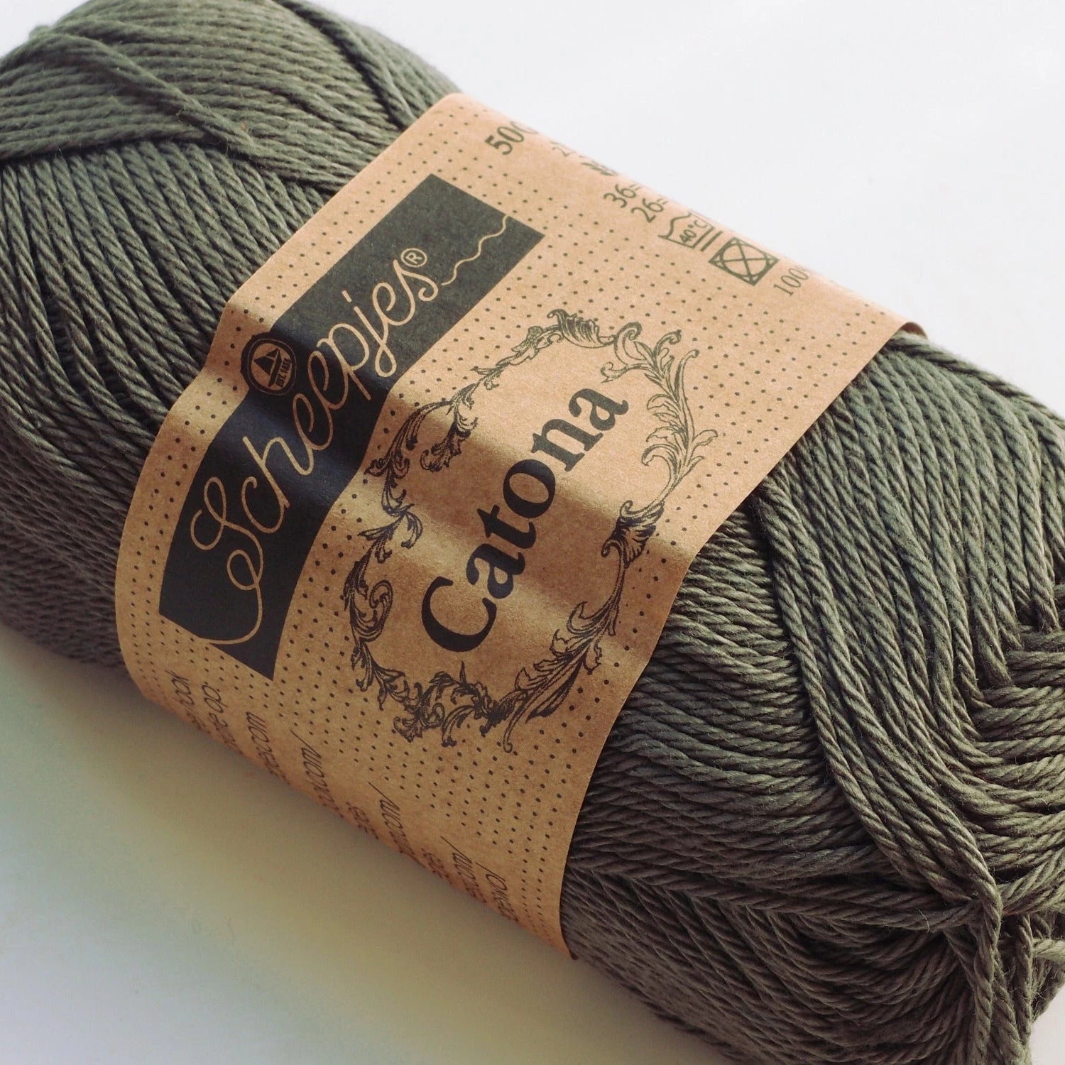 Scheepjes Catona, 387 Dark Olive, tumma oliivi