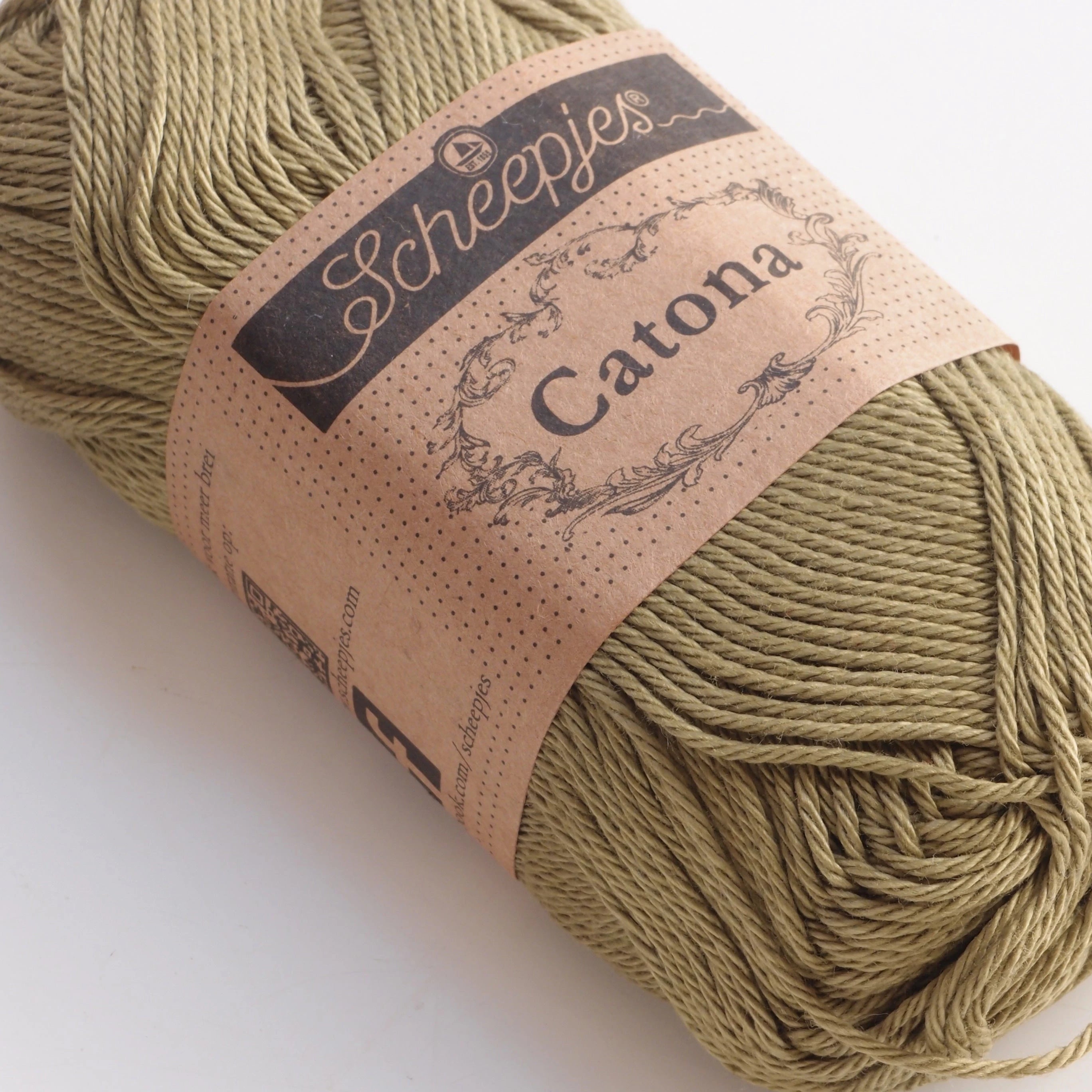 Scheepjes Catona, 395 Willow, vaalea oliivi