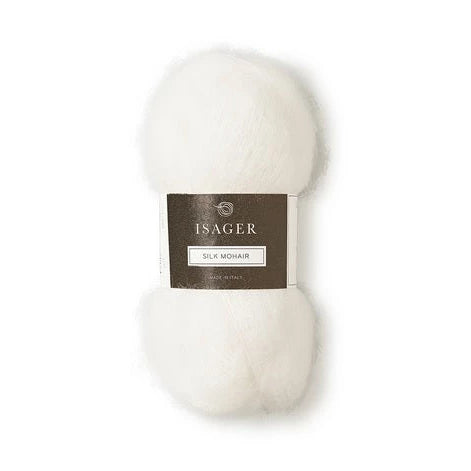 Isager Silk Mohair, E0 NATURAL WHITE