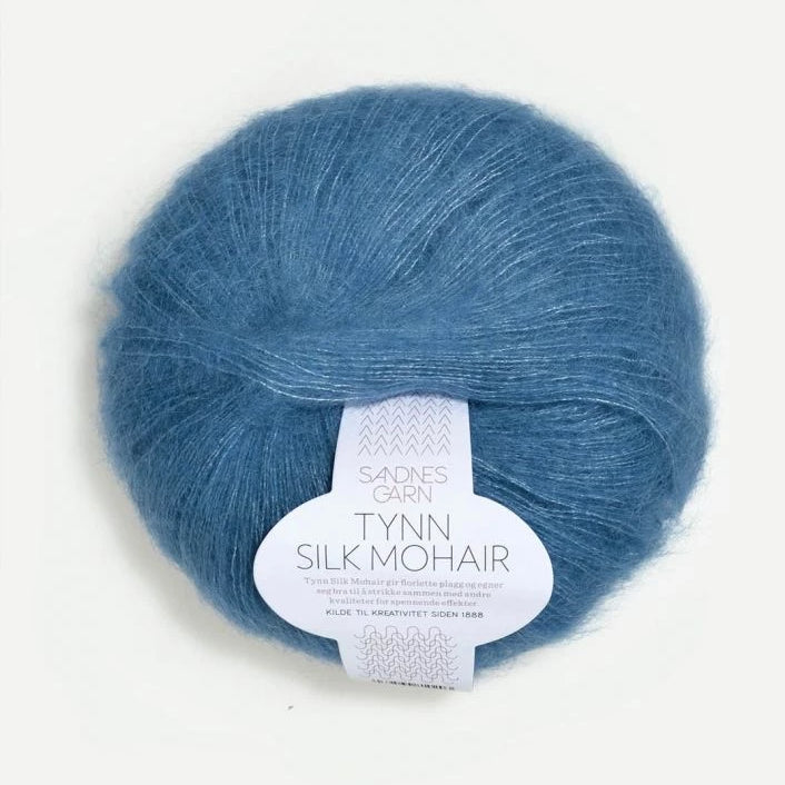 Tynn Silk Mohair Sandnes Garn, 6042 Mörk Himmelblå