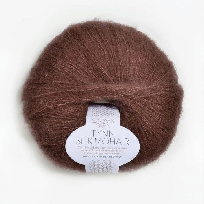 Tynn Silk Mohair Sandnes Garn, 4062 Støvet Brun