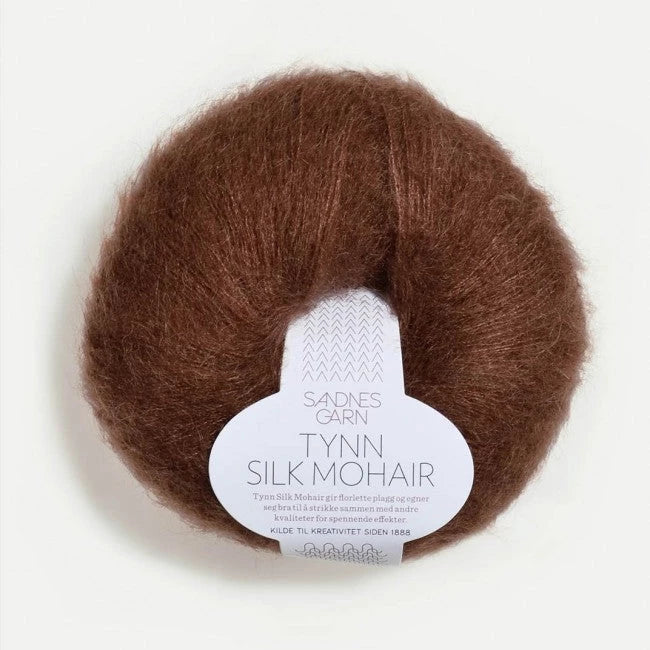 Tynn silk mohair Sandnes Garn 3072 POISTUU MÖRK BRUN