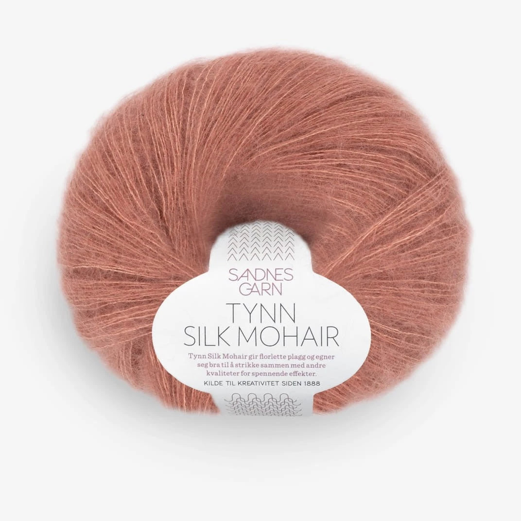 Tynn Silk Mohair Sandnes Garn,  3553 STÖVET PLOMMEROSA