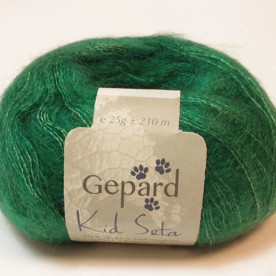 Gepard Kid Seta, silkkimohair 840 Gräsgrön
