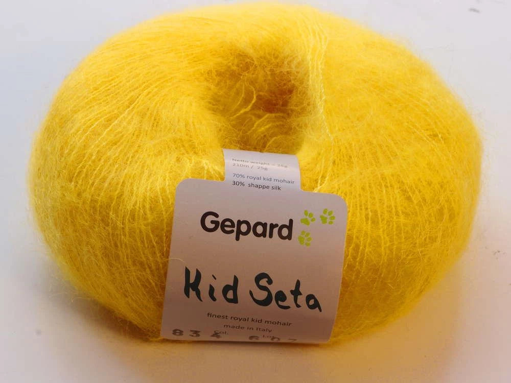 Gepard Kid Seta, silkkimohair 834 kirkas keltainen