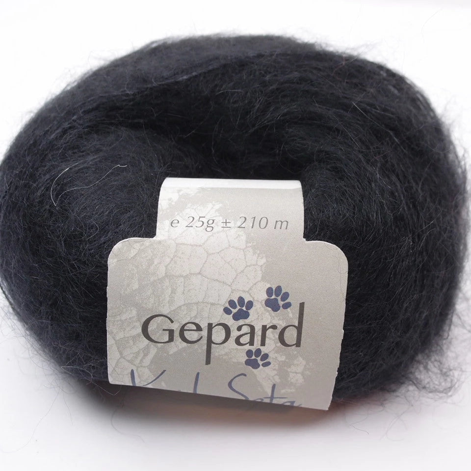 Gepard Kid Seta, silkkimohair 407 BLACK