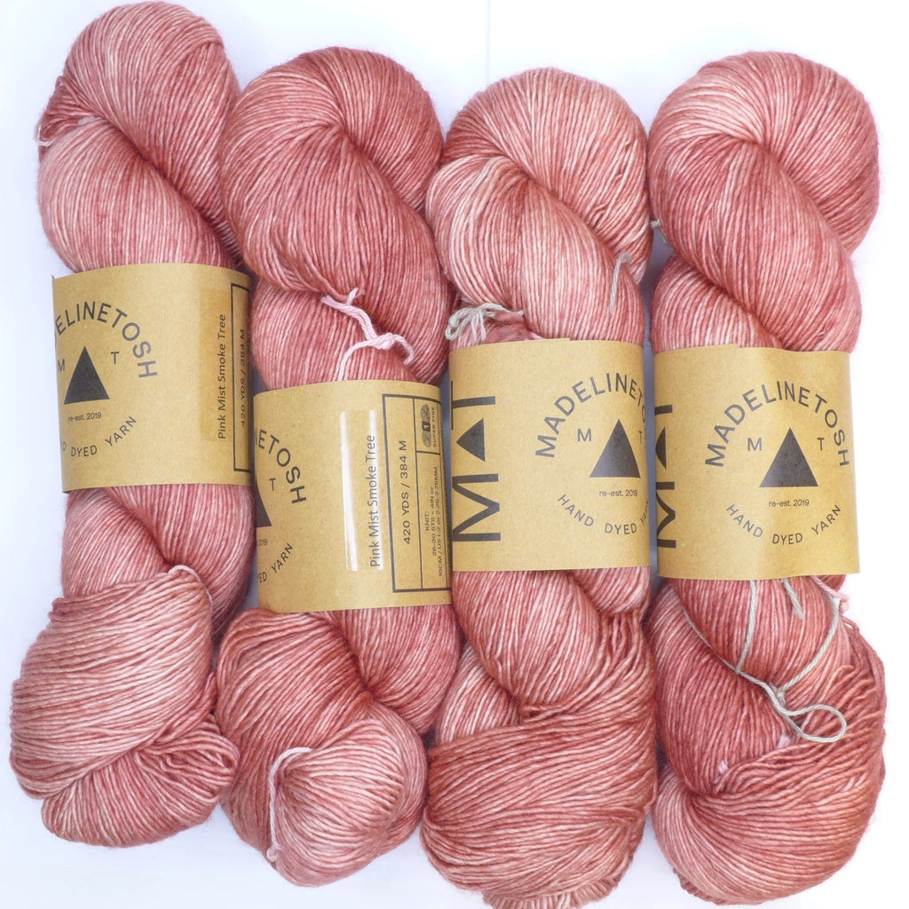 Madelinetosh Tosh Merino Light, Pink Mist Smoke Tree