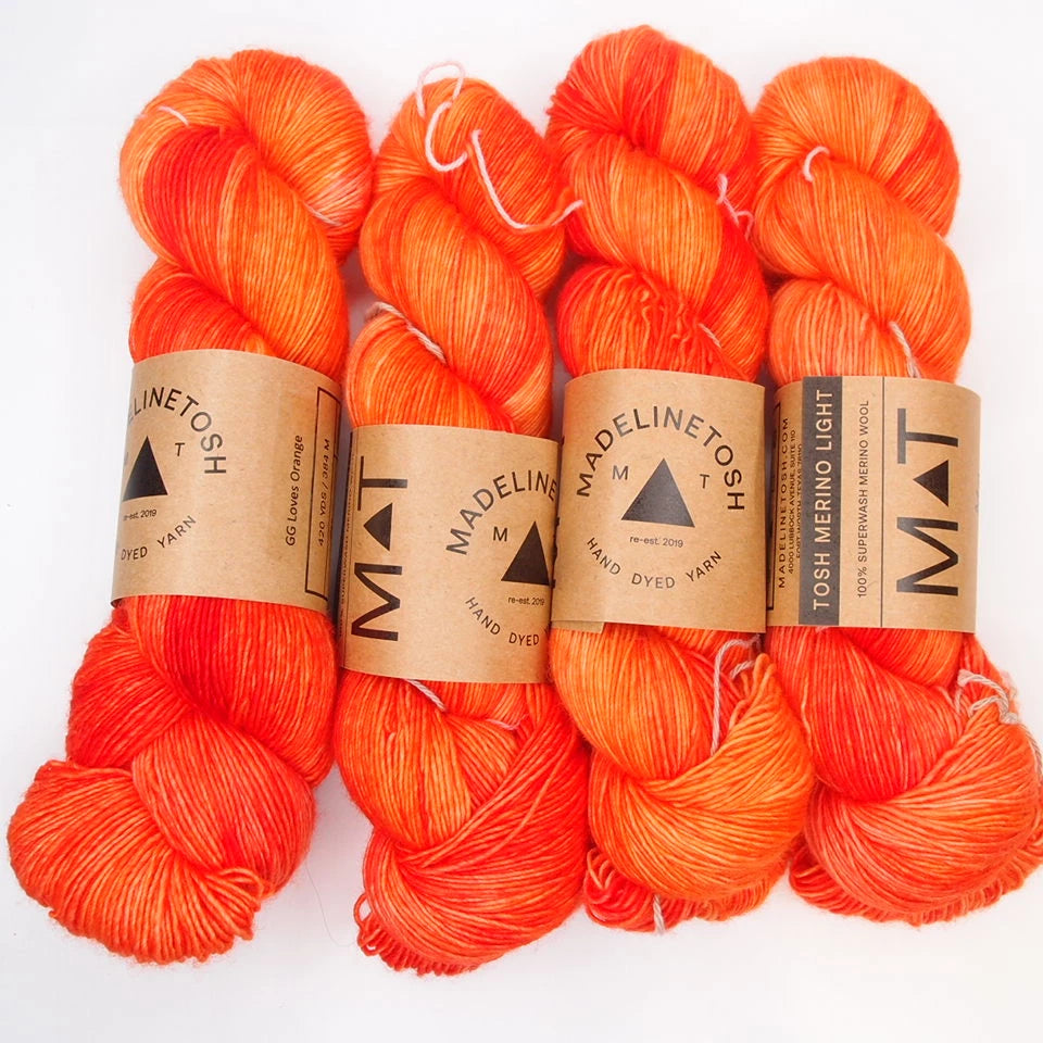 Madelinetosh Tosh Merino Light, GG Loves Orange