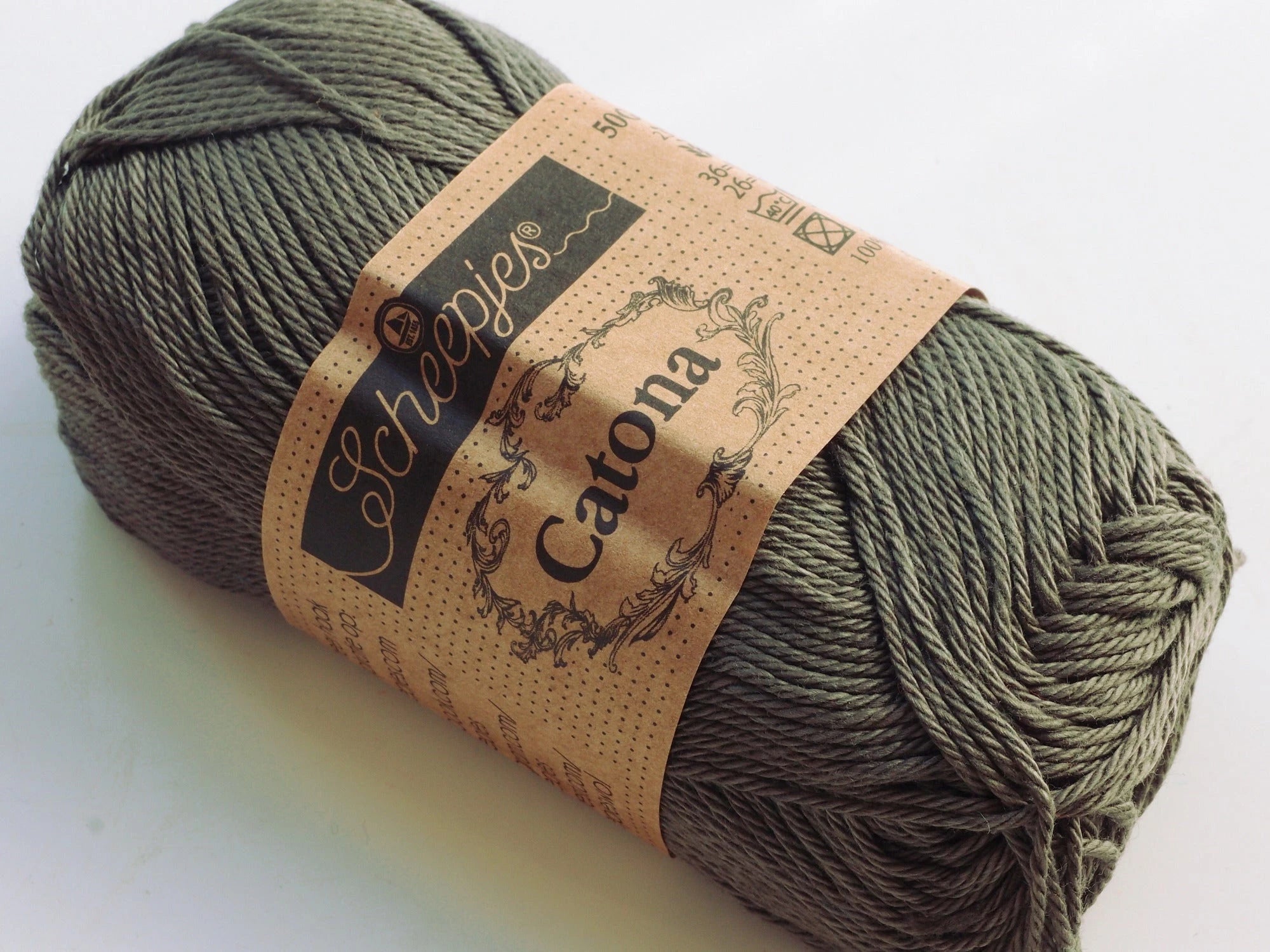Scheepjes Catona, 387 Dark Olive, tumma oliivi