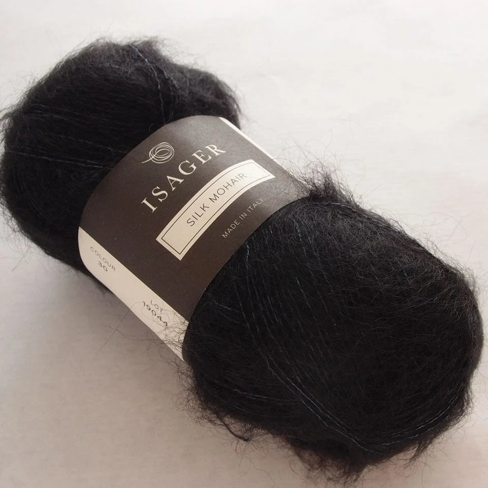 Silk Mohair Isager, 030 Black