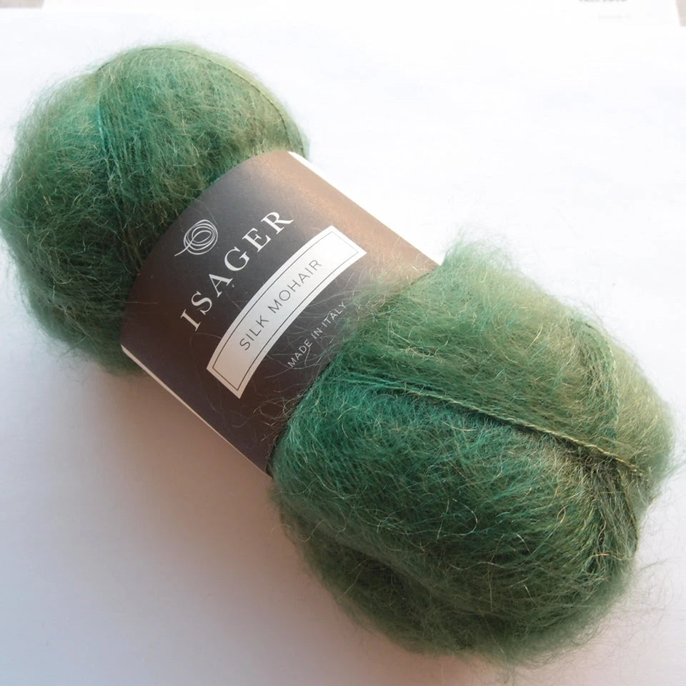 Isager Silk Mohair, 056 GRASS GREEN