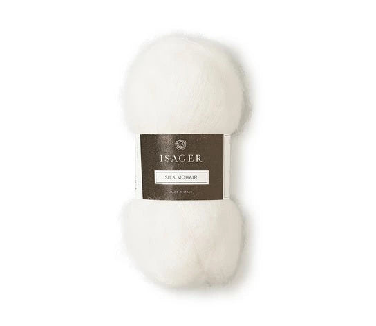 Isager Silk Mohair, E0 NATURAL WHITE