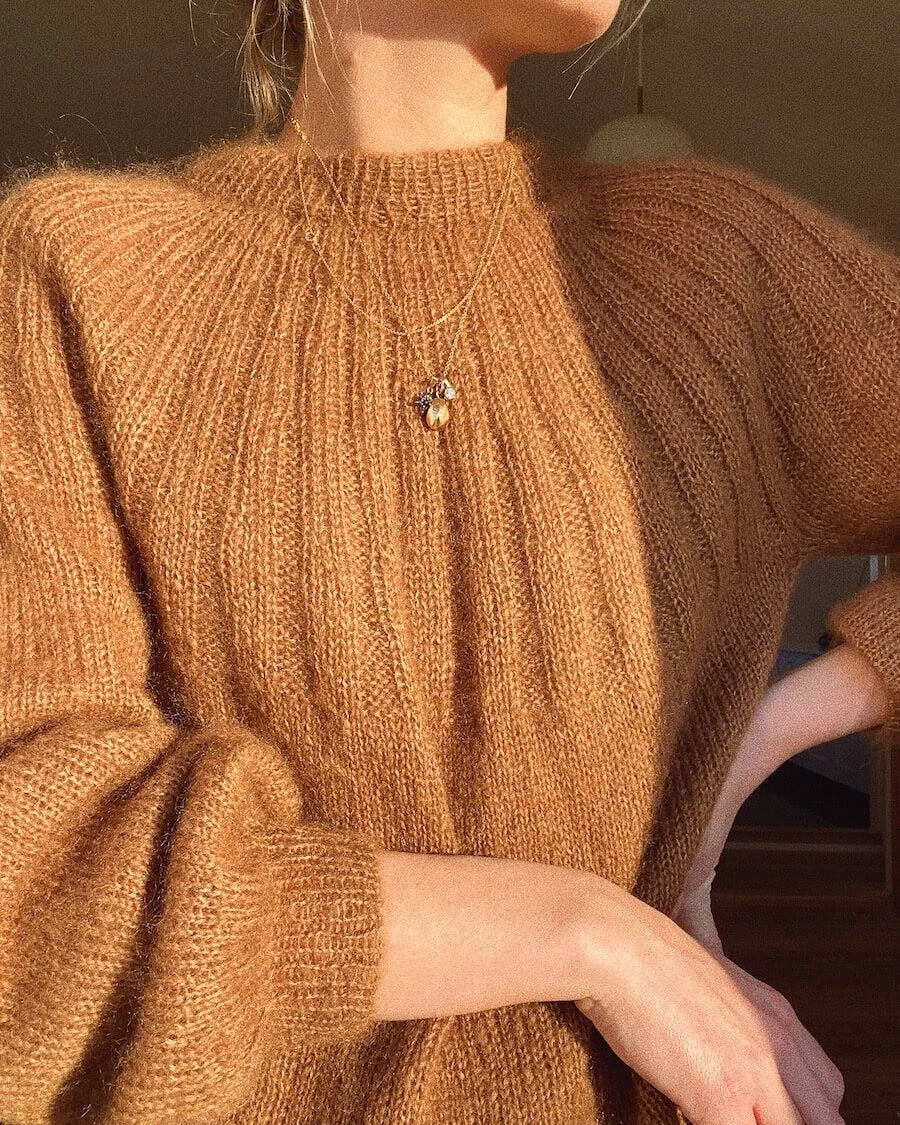 美品『juha』MOHAIR SILT KNIT Sunday sweater by PetiteKnit, No 2 + silk mohair yarn kit
