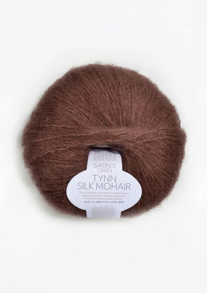 Tynn Silk Mohair Sandnes Garn, 4062 Støvet Brun