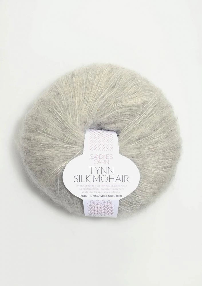 Tynn Silk Mohair Sandnes Garn, 1022 Lys Gråmelert